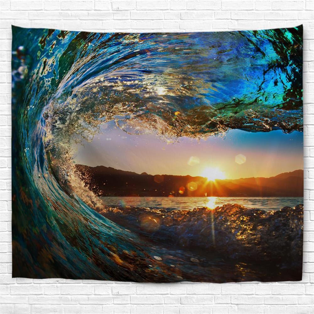 

Big Wave 3D Printing Home Wall Hanging Tapestry for Decoration, Multi-a