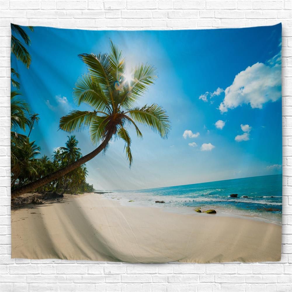 

Tropical Beach 3D Printing Home Wall Hanging Tapestry for Decoration, Multi-a