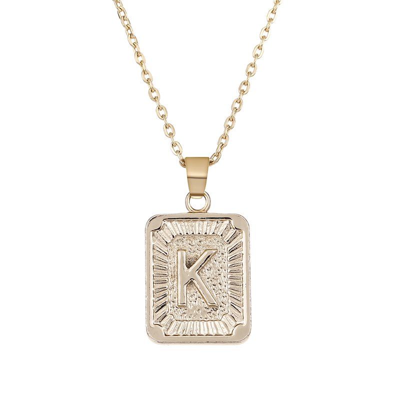 

Fashion Necklace Jewelry Letter Gold Color Pendant, Blanched almond