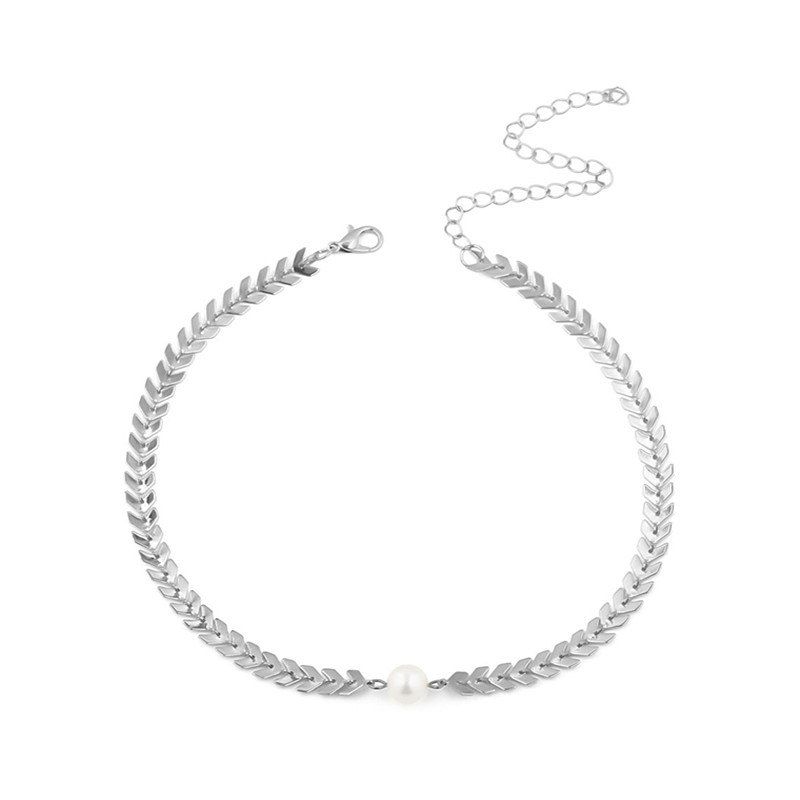 

Simple and Simple Pearl Pendant Necklace, Silver