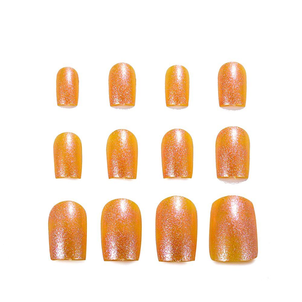 

Green Metallic Symphony Orange Nail Patch One Box
