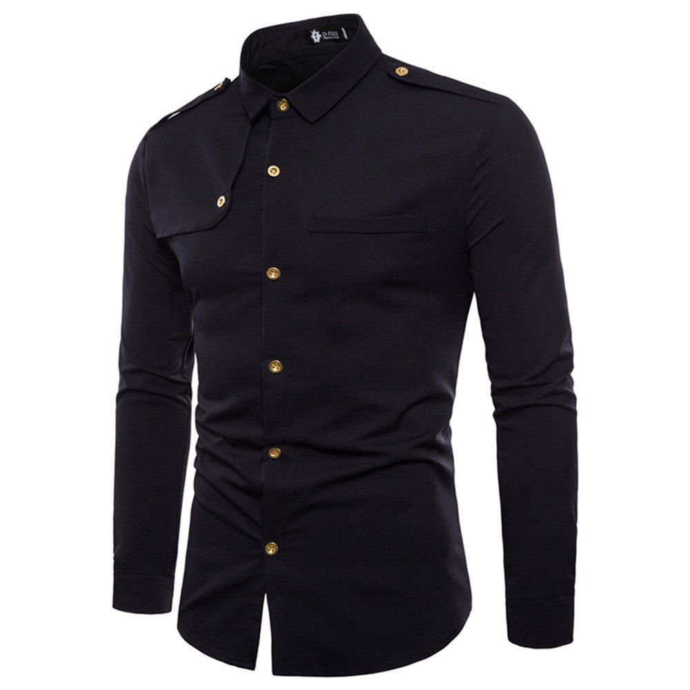 

Men's Body Style Shoulder Straps and Long Sleeve Shirts, Black