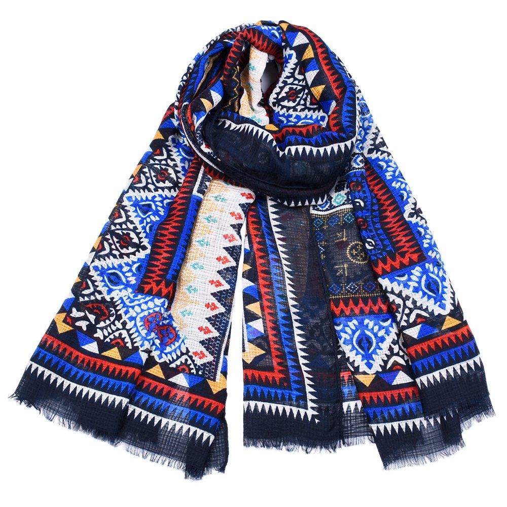 

Ethnic Vintage Style Flower Pashmina Infinity Scarf and Wrap Print Plaid Shawl, Multi