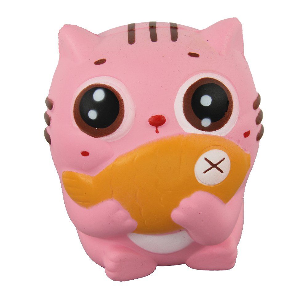 

Jumbo Squishy Cats and Fish Relieve Stress Toys, Multi-a
