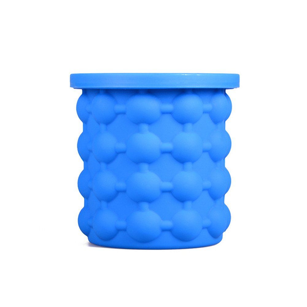 

Ice Cube Maker Silicone Bucket Tray Can for Chilling Beer Whiskey, Blue