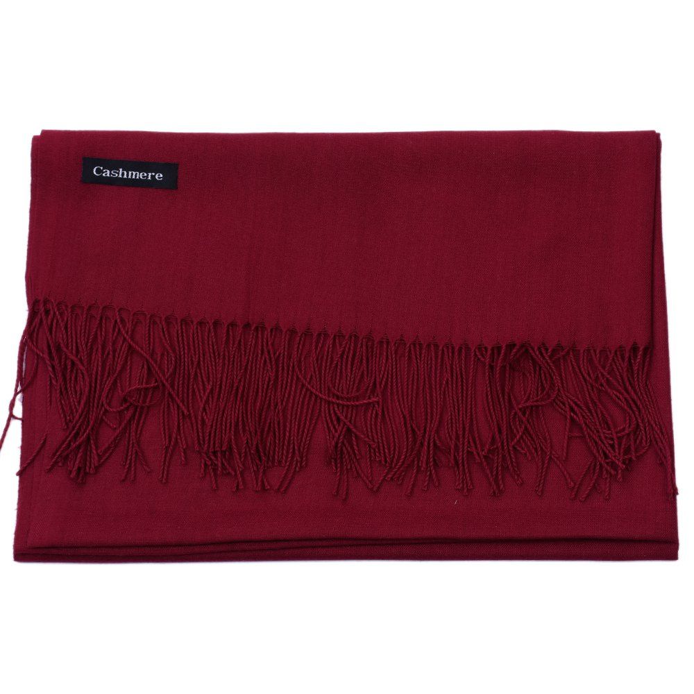 

2018 Women Scarf Fashion Spring Cashmere Lady Long Pure Warmer Pashmina, Red wine