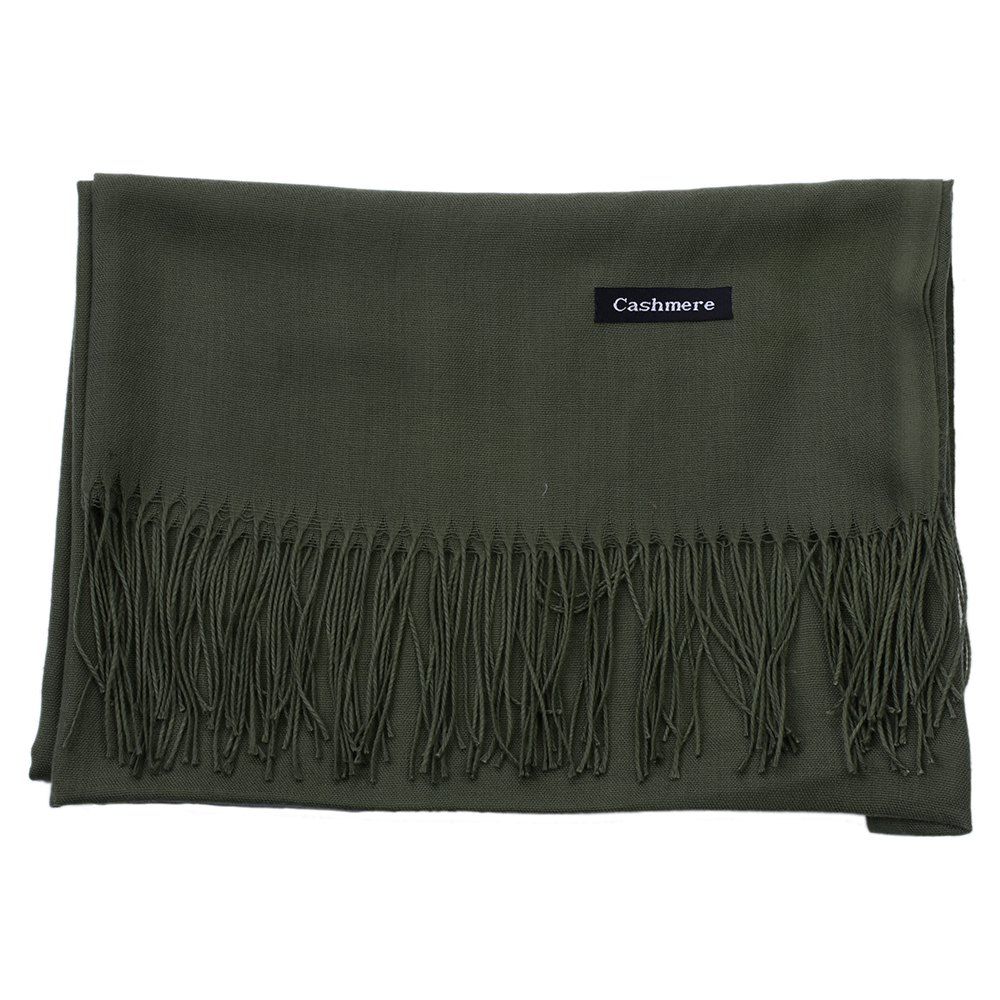 

2018 Women Scarf Fashion Spring Cashmere Lady Long Pure Warmer Pashmina, Army green