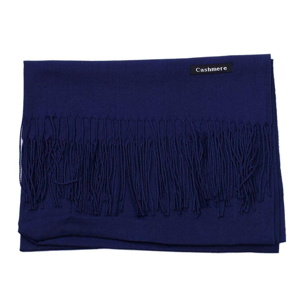 

2018 Women Scarf Fashion Spring Cashmere Lady Long Pure Warmer Pashmina, Deep blue