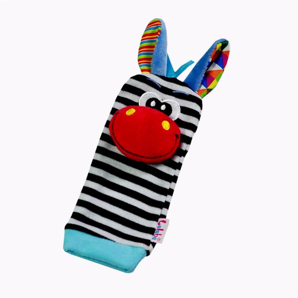 

Creative Lovely Animal Pattern Striped Sock Design Rattles and Teether, Red