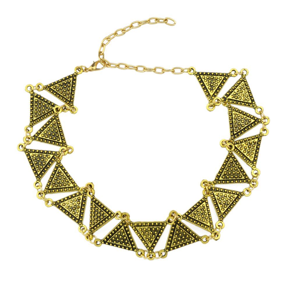 

Plated Triangle Geometric Choker Necklace, Gold