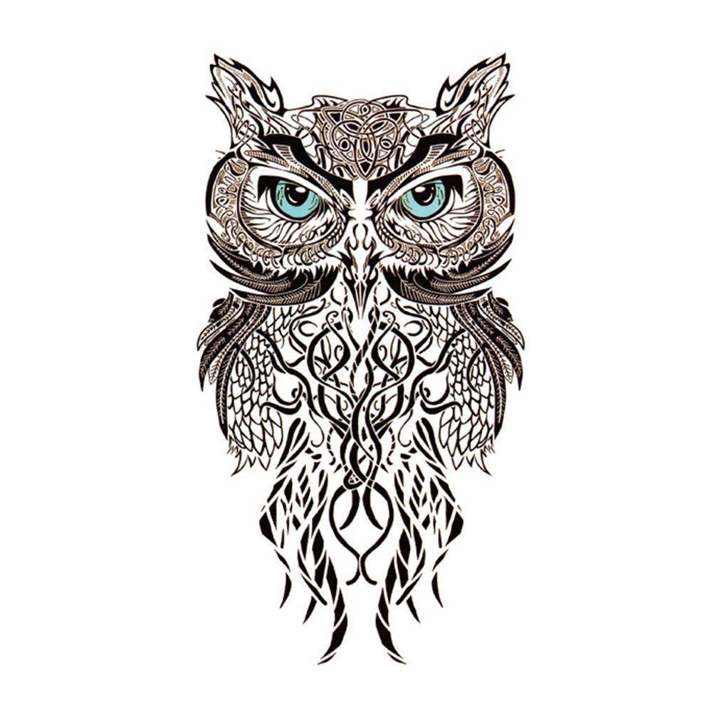 

Owl Pattern Durable Waterproof Non-toxic Temporary Tattoo Stickers, Multi