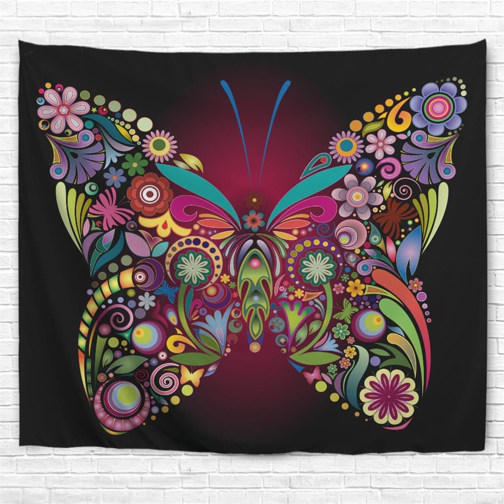 

Colorful Butterfly 3D Printing Home Wall Hanging Tapestry for Decoration, Multi-a