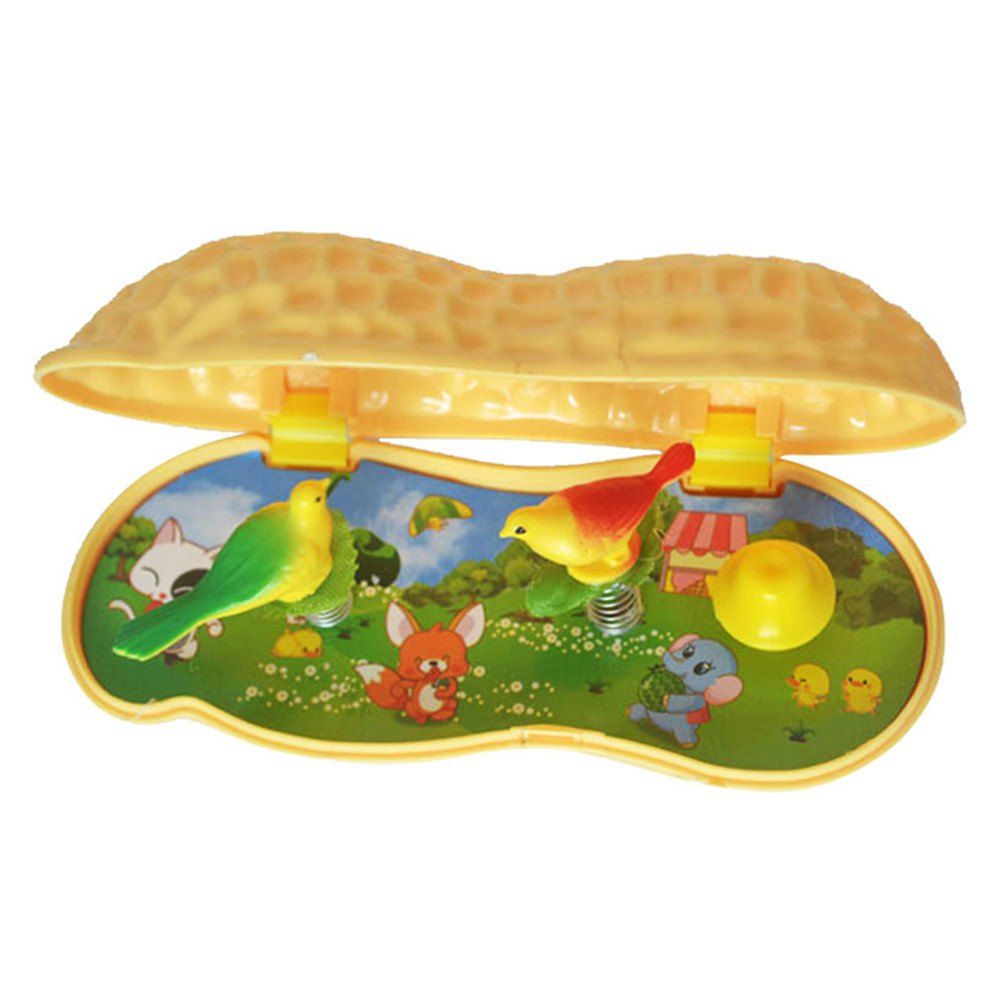 

Creative Peanut Bird Music Box Stimulate Children Curiosity Desk Decoration, Goldenrod