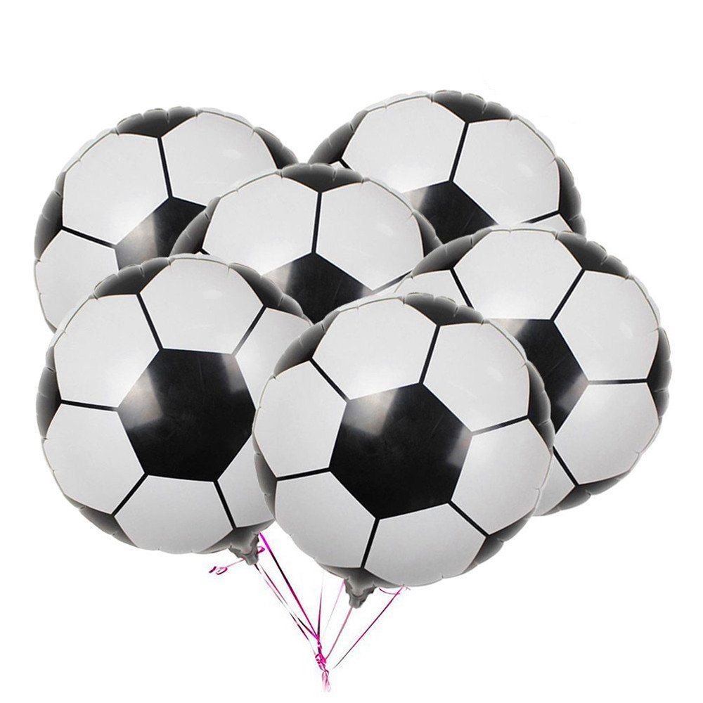 

10PCS Aluminum Foil Soccer Balloons for Birthday Party Decorations, Multi-a;black;white