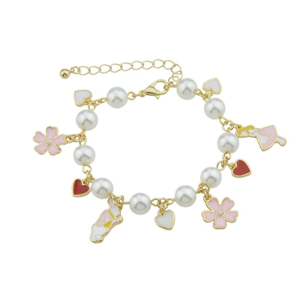 

Rabbit Car Flower MushrooM Pattern Bangles, Gold