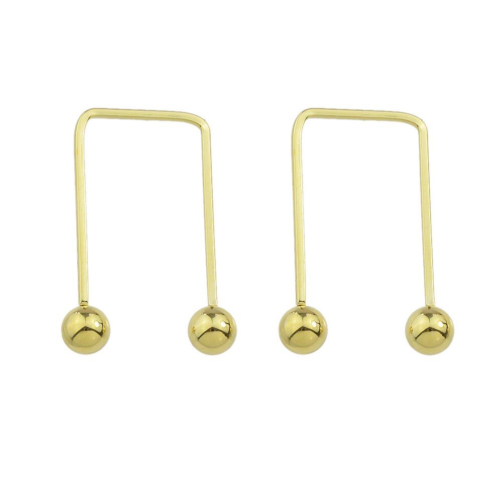 

Minimalist Geometric Metal Line Earrings, Gold