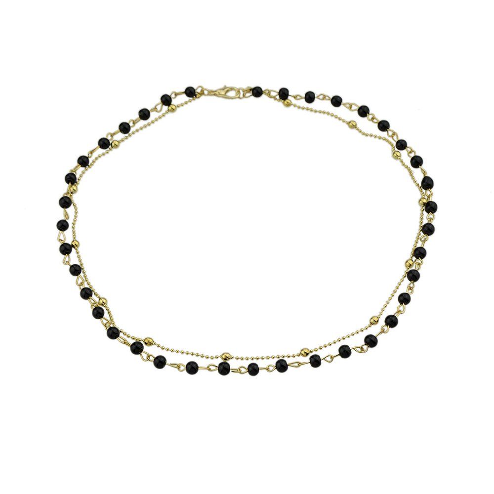 

Minimalism Multi Layers Metal Chain Necklace, Black