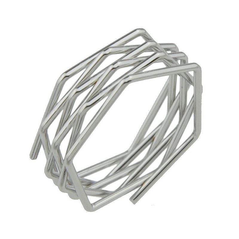 

Punk Rock Style Circle Geometric Finger Ring, Silver