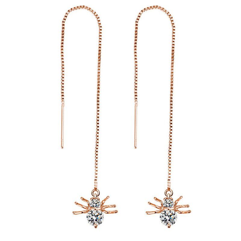 

Popular Fashion Long Style Small Animal Spider Pendant Earrings, Gold