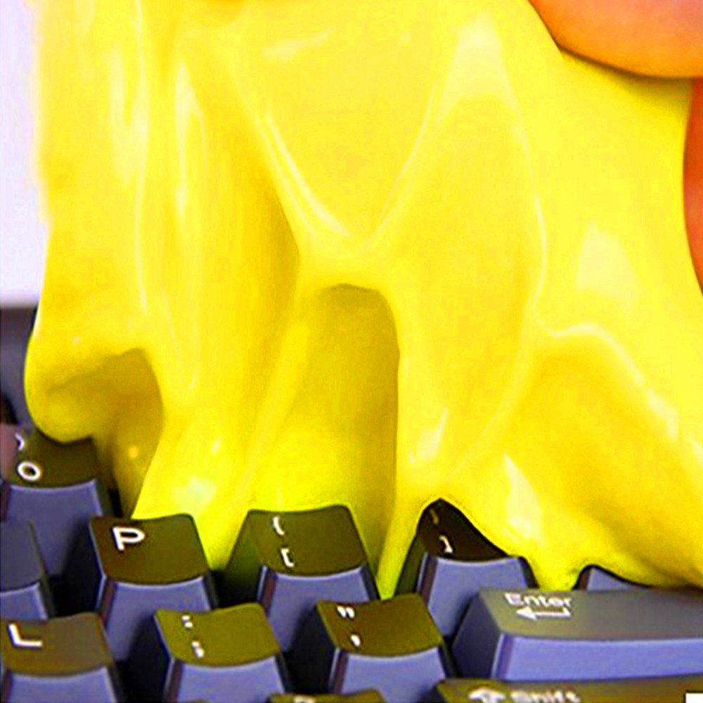 

Keyboard Dust Cleaning Glue Children Kids Novelty Toys Sand Gelatin, Yellow