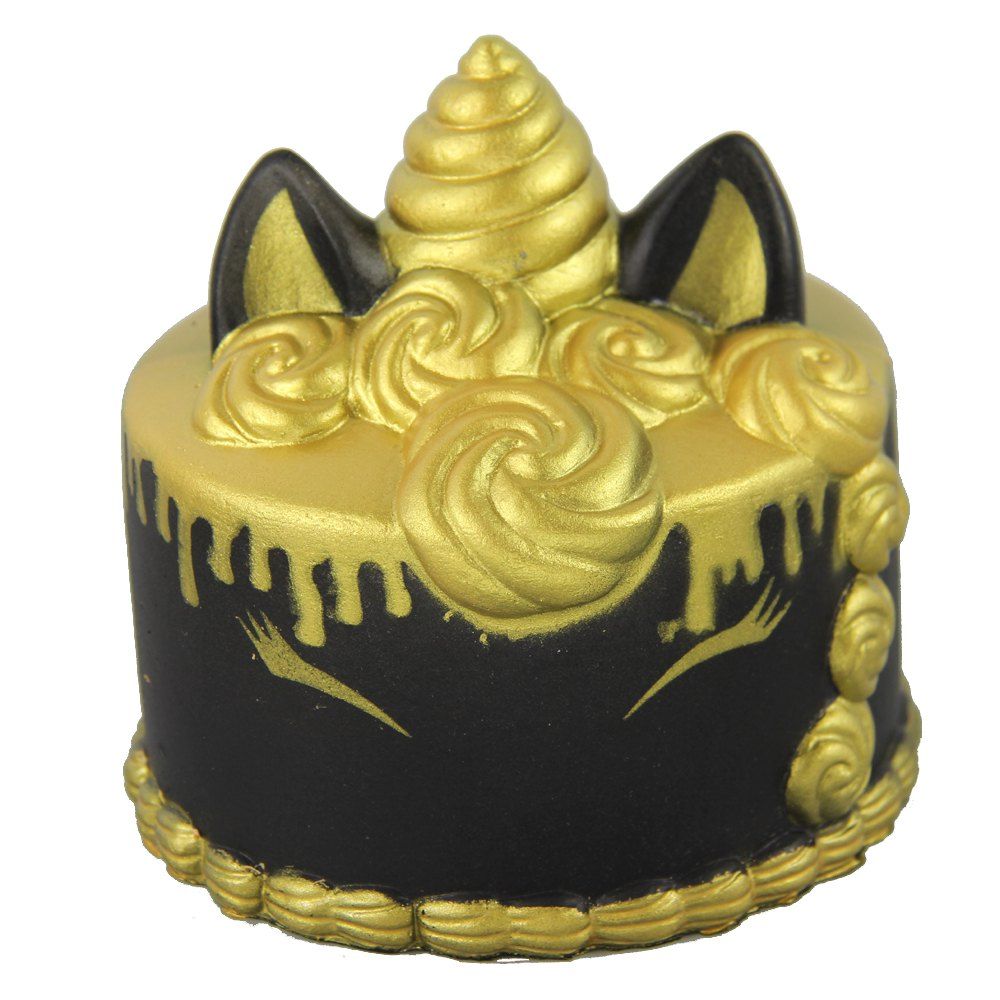 

Jumbo Squishy Golden Unicorn Cake Toys, Black