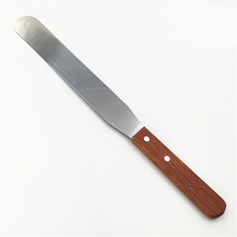 

Stainless Steel Cake Butter Knife with Wooden Handle for Baking and Decorating, Silver