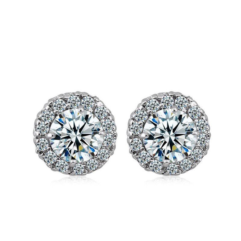 

Fashion Micro Inlaid Fine Zircon Earrings ERZ0552, White