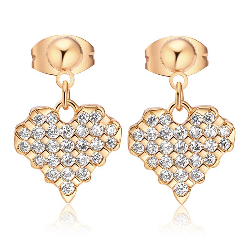 

Personality Inlaid Heart-Shaped Fine Zircon Earrings ERZ0561, White