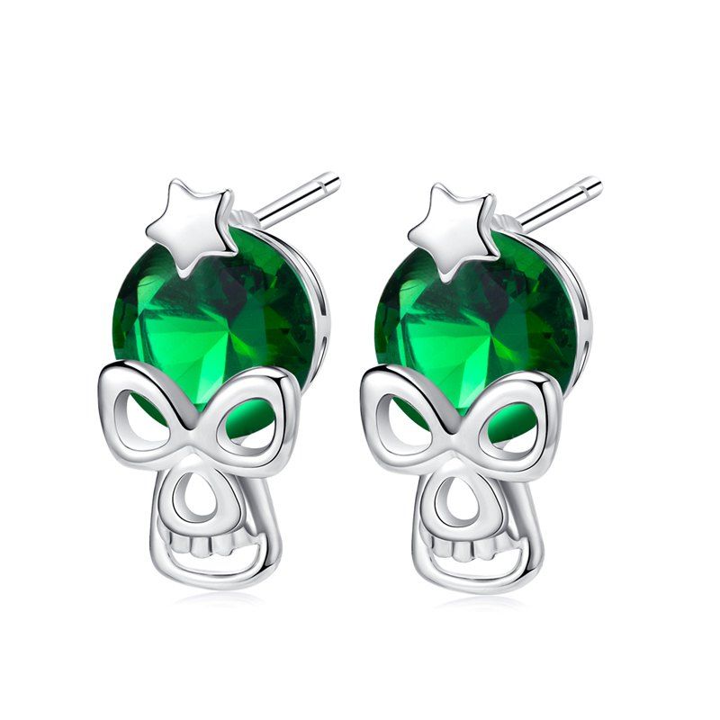 

Fine Zircon Earrings ERZ0571, Clover green