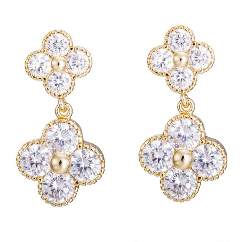 

Fine Zircon Earrings ERZ0611, White