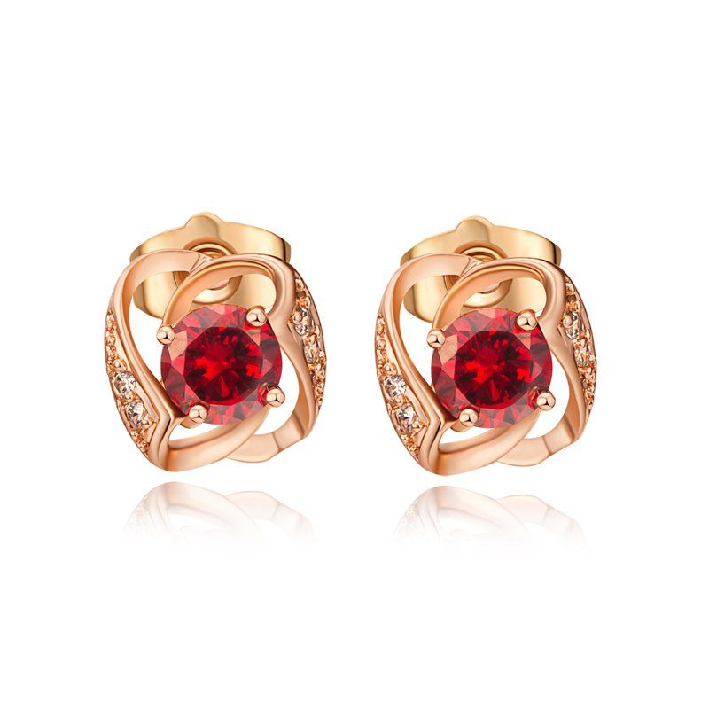 

Luxury Microinlaid Zircon Earrings ERZ0638, Lava red