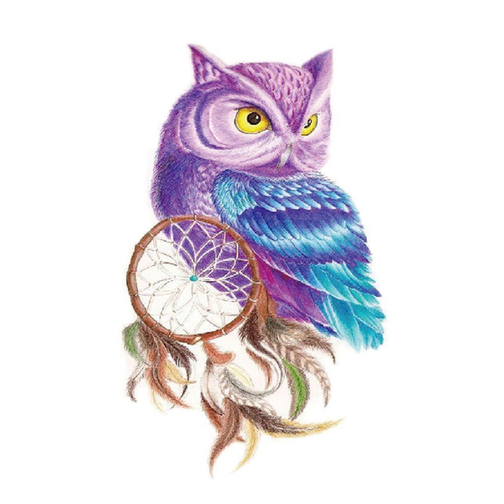 

Lovely Owl Pattern Waterproof Lasting Temporary Tattoo Sticker, Multi