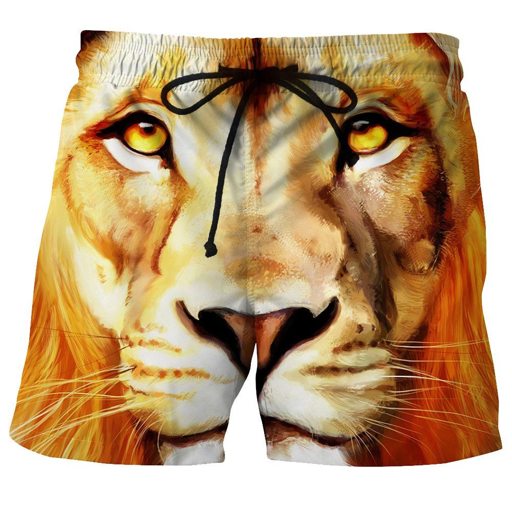 

Men's Summer 3D Casual Beach Quick Drying Swim Shorts, Multi-b