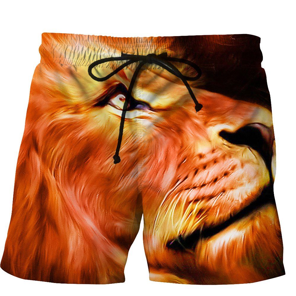

Men's Summer 3D Casual Beach Quick Drying Swim Shorts, Multi-f