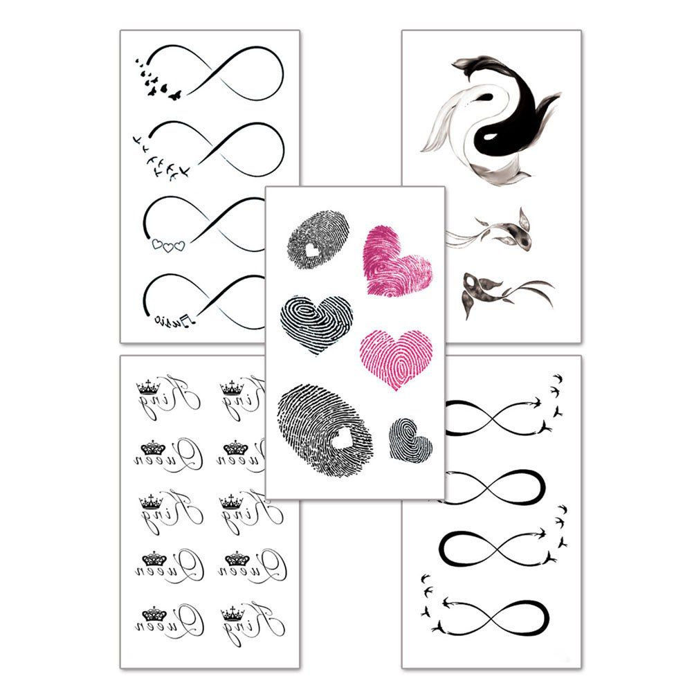 

Personality Pattern Paper Durable Waterproof Temporary Tattoo 5PCS, Multi