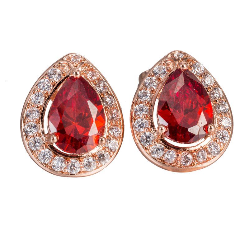 

Exquisite Zircon Earrings ERZ0640, Lava red