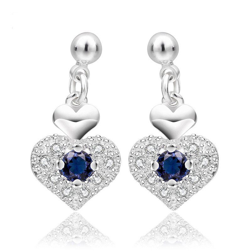 

Fine Zircon Earrings ERZ0698, Navy blue