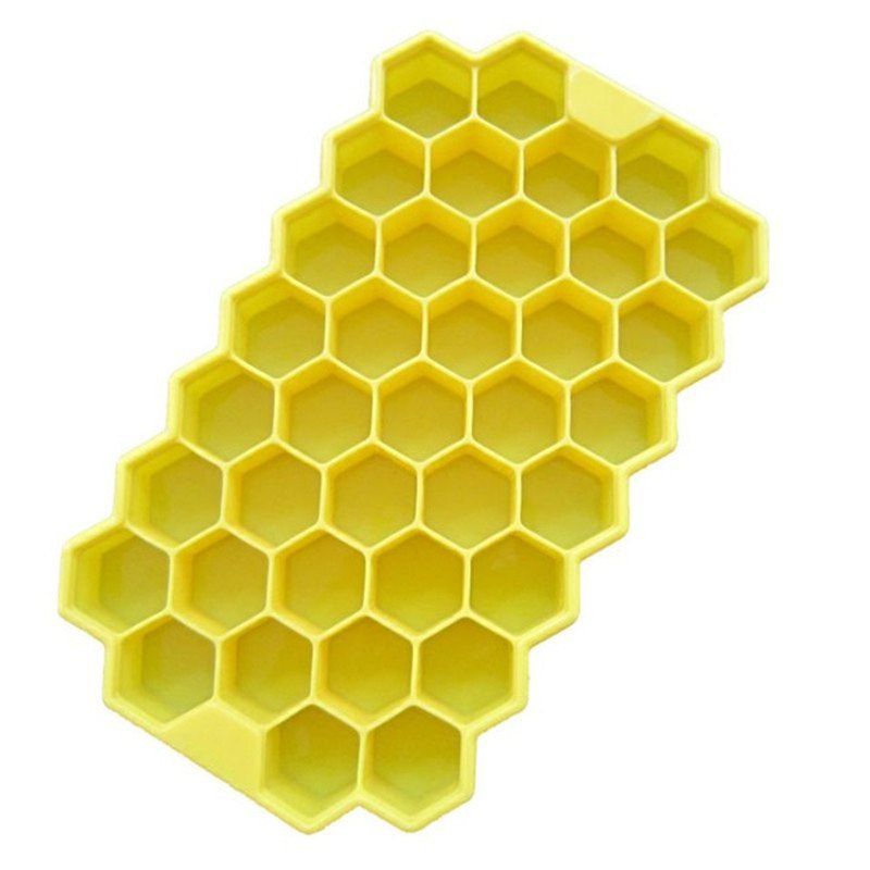 

Eco-Friendly Cavity Silicone Ice Cube Tray, Bright yellow