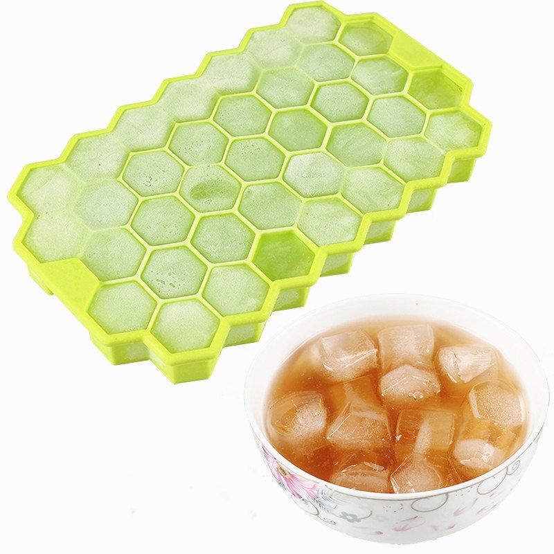 

Eco-Friendly Cavity Silicone Ice Cube Tray, Green yellow