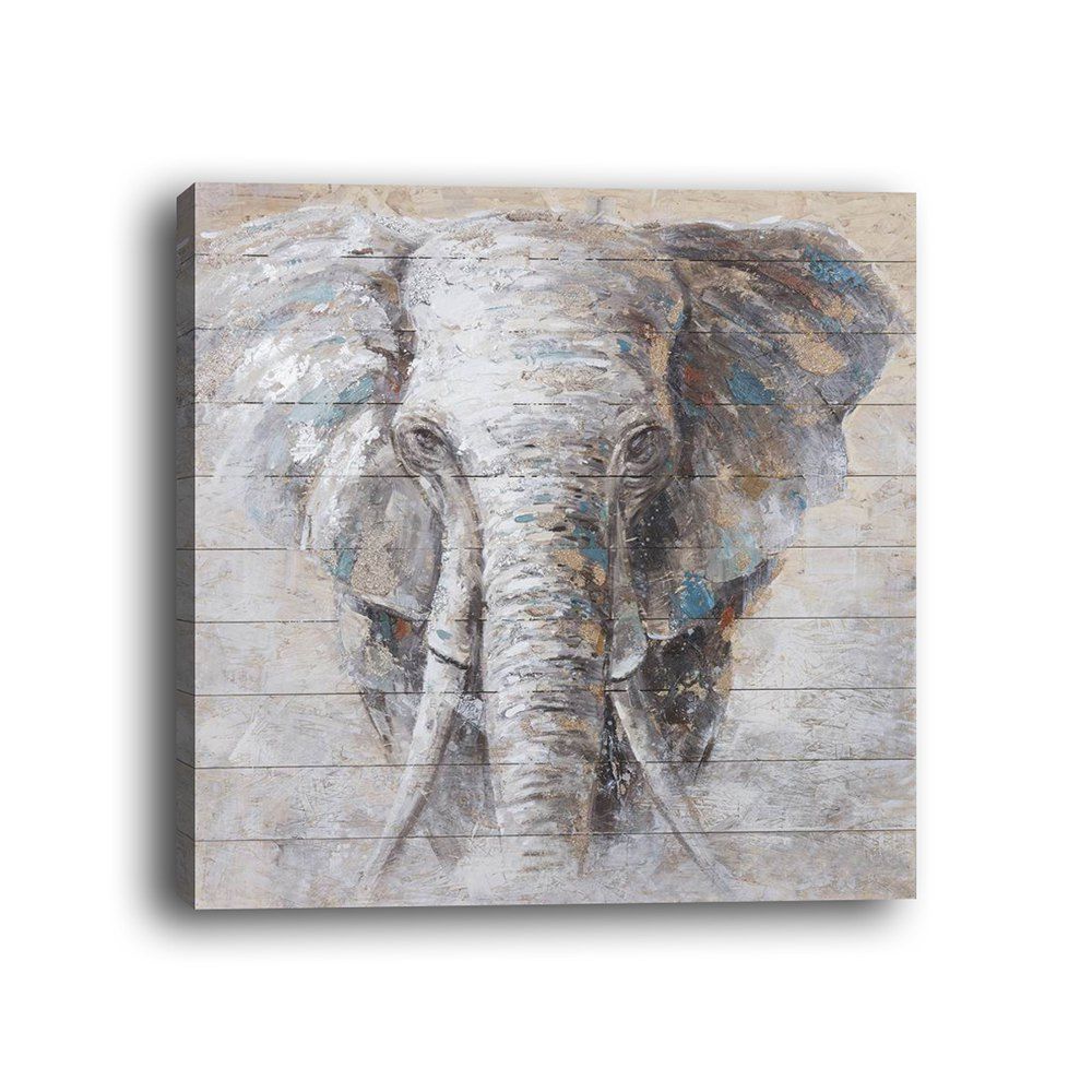 

Framed Canvas Living Room Bedroom Background Animal Elephant Decorative Print, Multi