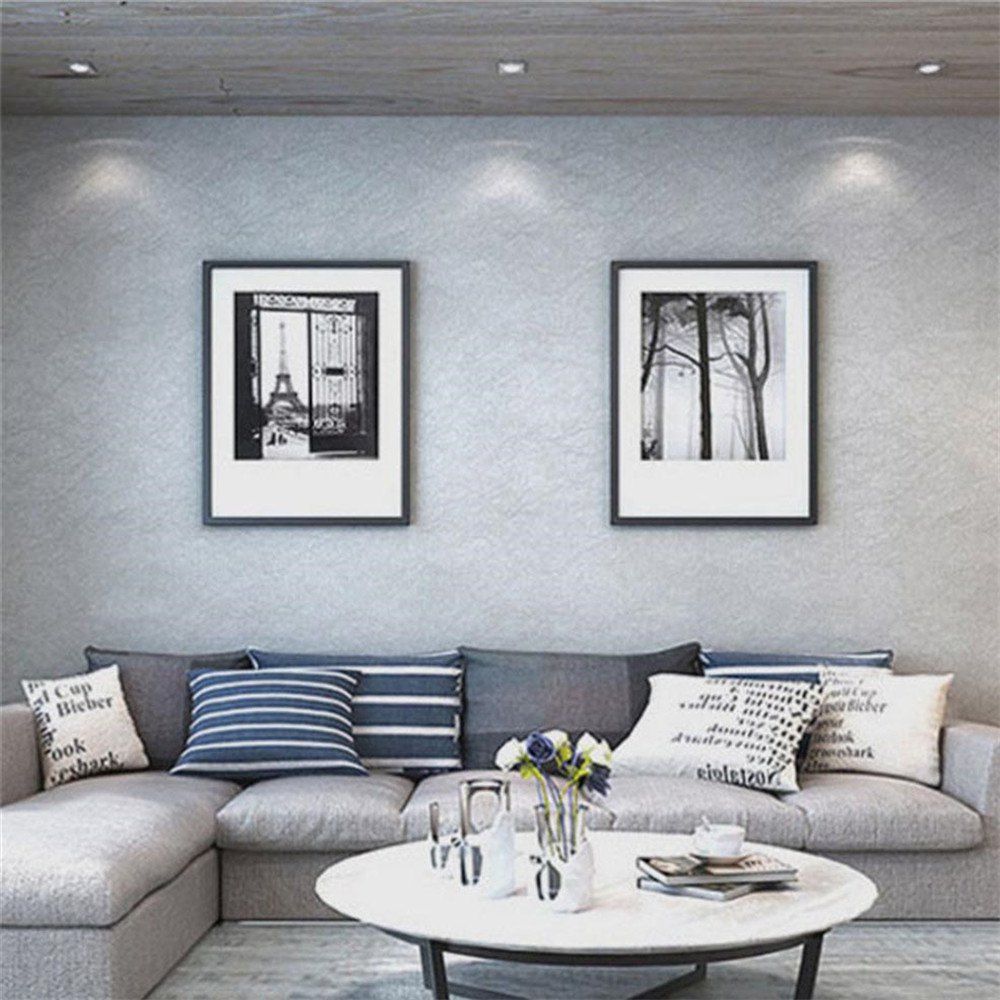 

Modern Solid Color Silk Wallcovering Livingroom Bedroom Decor, Platinum