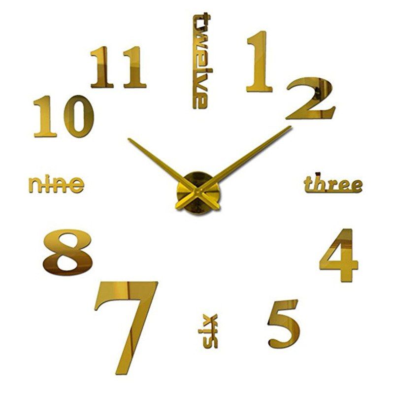 

Clock Large Modern 3D Wall Clock, Gold