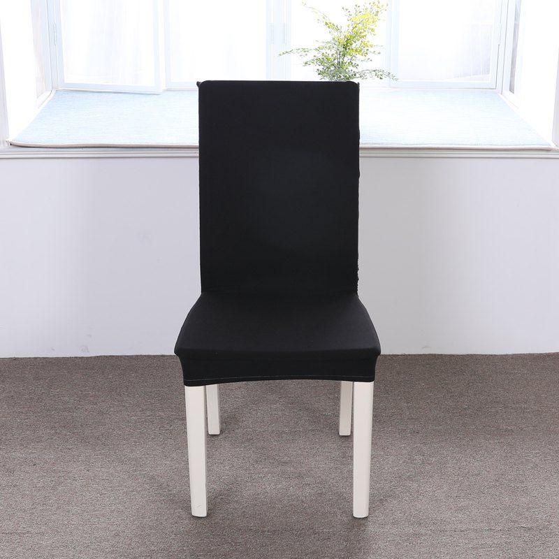 

Concise Siamesed Chair Cover of Pure Color for Common Use, Black
