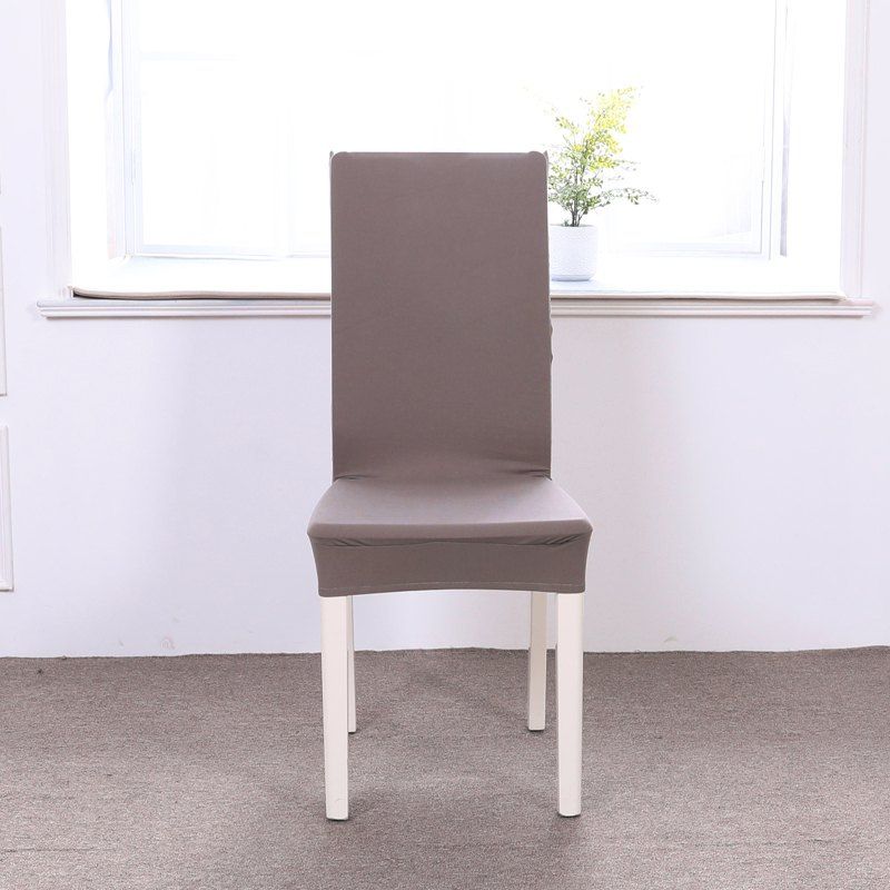 

Concise Siamesed Chair Cover of Pure Color for Common Use, Platinum