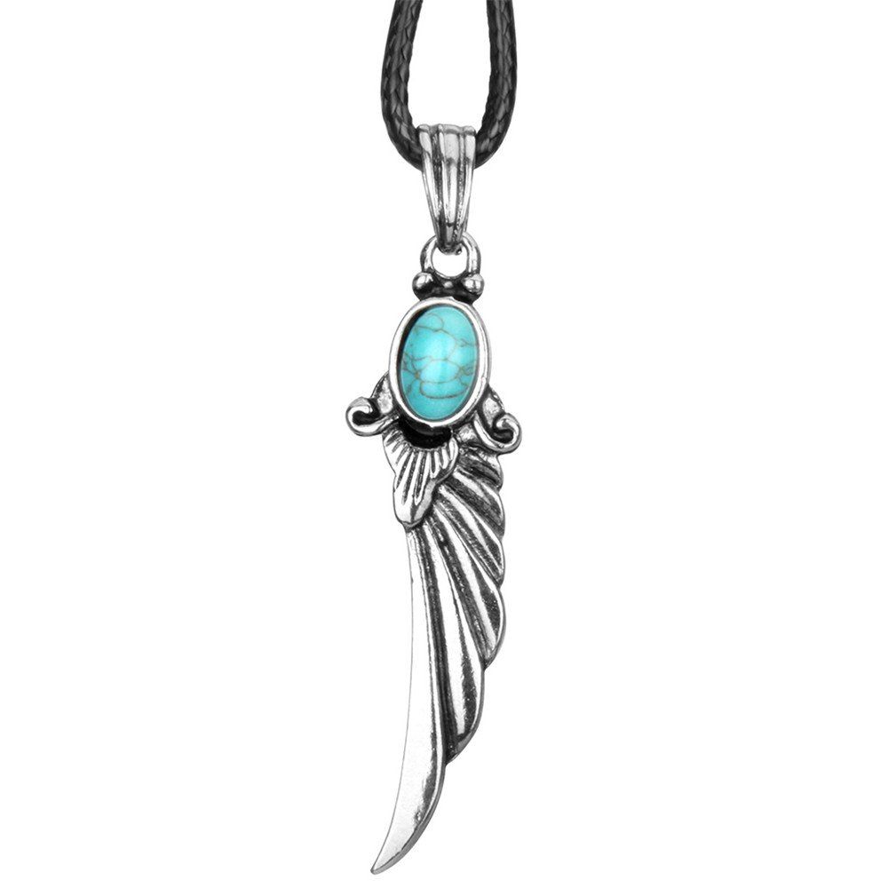 

Fashion Accessories Angel Wings Turquoise Necklace, Silver