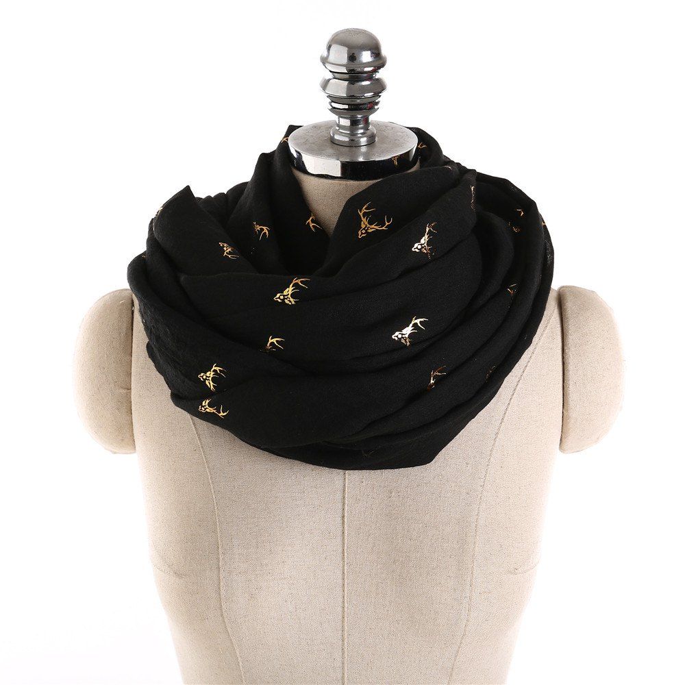 

Women Lightweight Scarf Soft Fashion Cotton Wrap, Black