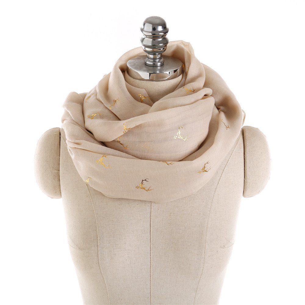 

Women Lightweight Scarf Soft Fashion Cotton Wrap, Light khaki