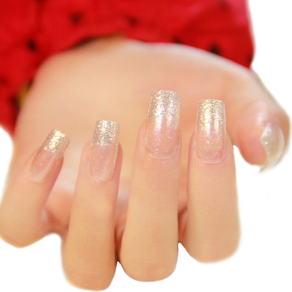 

24PCS Transparent Square Long Full Artificial Fingernail
