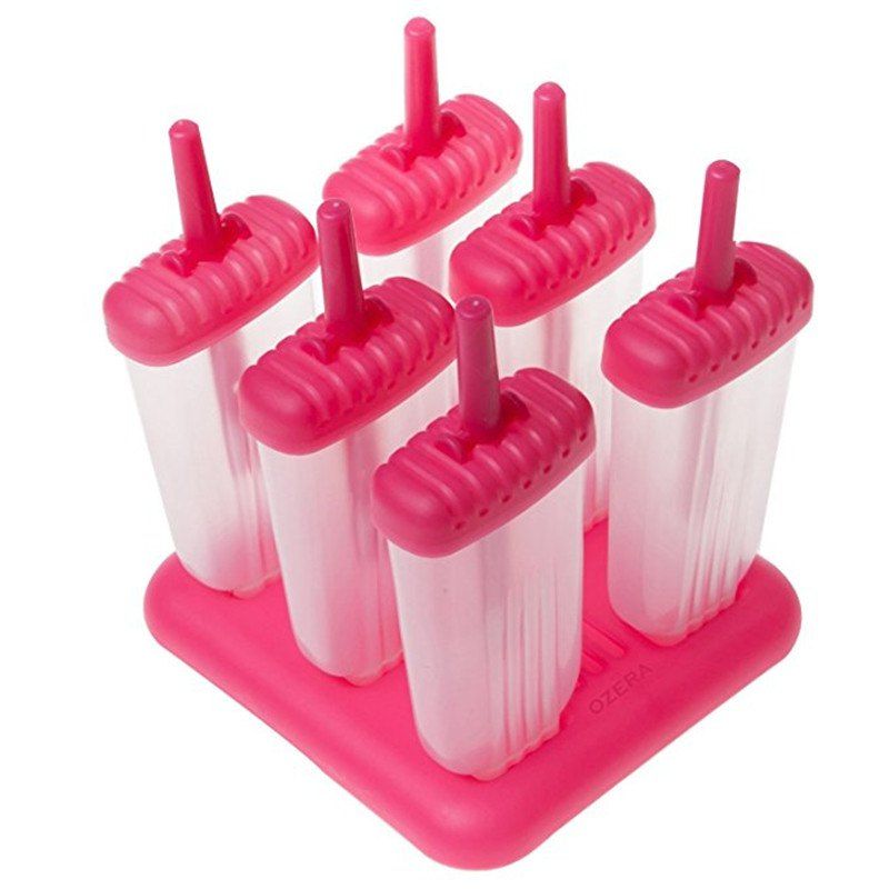 

6Pcs Reusable Popsicle Molds Ice Make, Deep pink