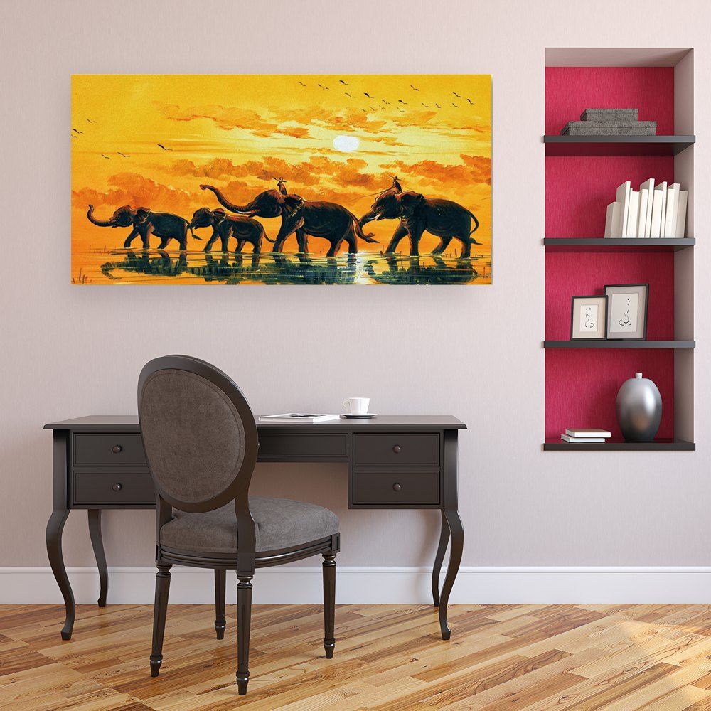 W365 Elephants Unframed Art Wall Canvas Prints for Home Decorations